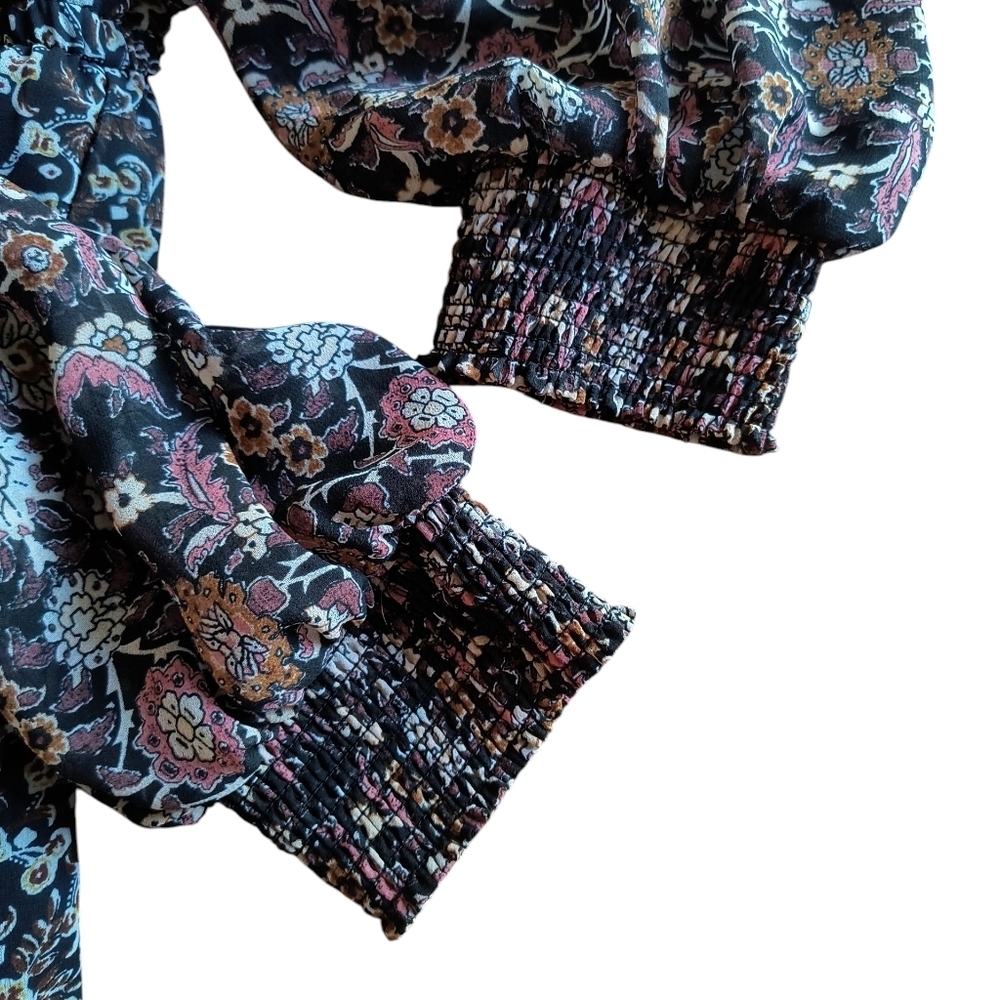 Knox Rose Boho Long Sleeve V-neck Floral Dress Size XXL - Picture 3 of 8